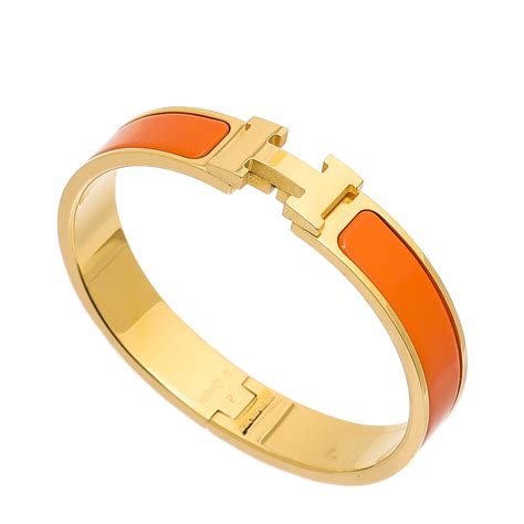 hermes bracelet cuir orange|Hermes clic h france.